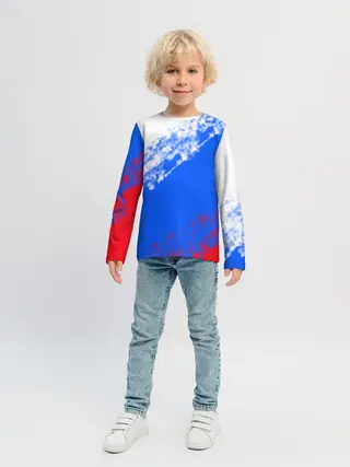 Детский лонгслив / Флаг РФ триколор