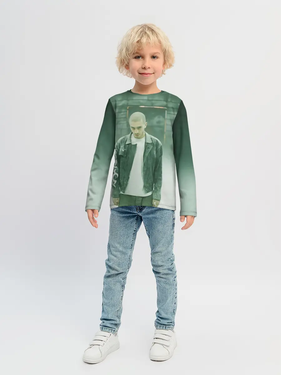 Детский лонгслив / Хаски в комнате