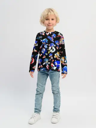 Детский лонгслив / SONIC PATTERN HERO | СОННИК