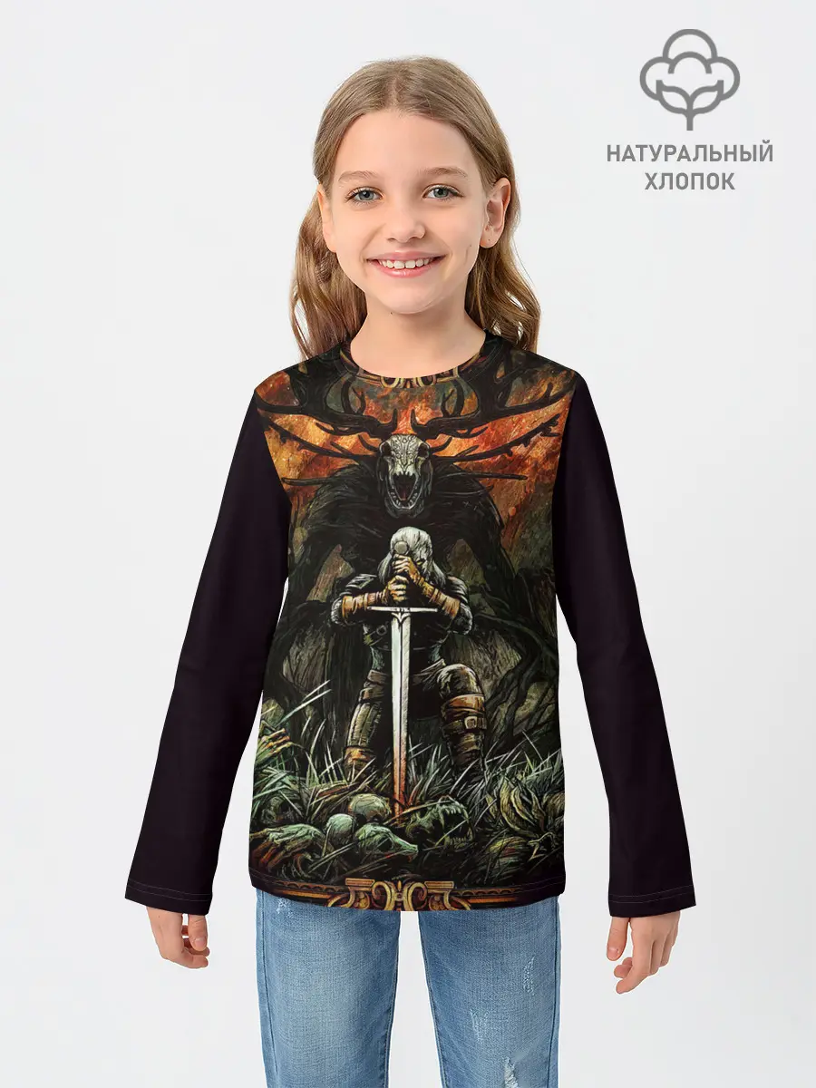 Детский лонгслив / ВЕДЬМАК И МОНСТР