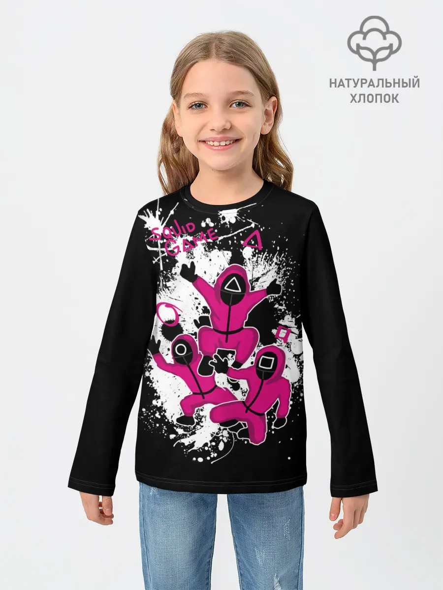 Детский лонгслив / Squid game: firework