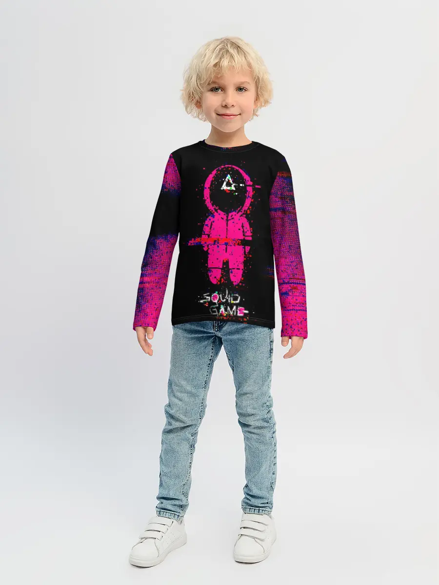 Детский лонгслив / Игра в кальмара глитч