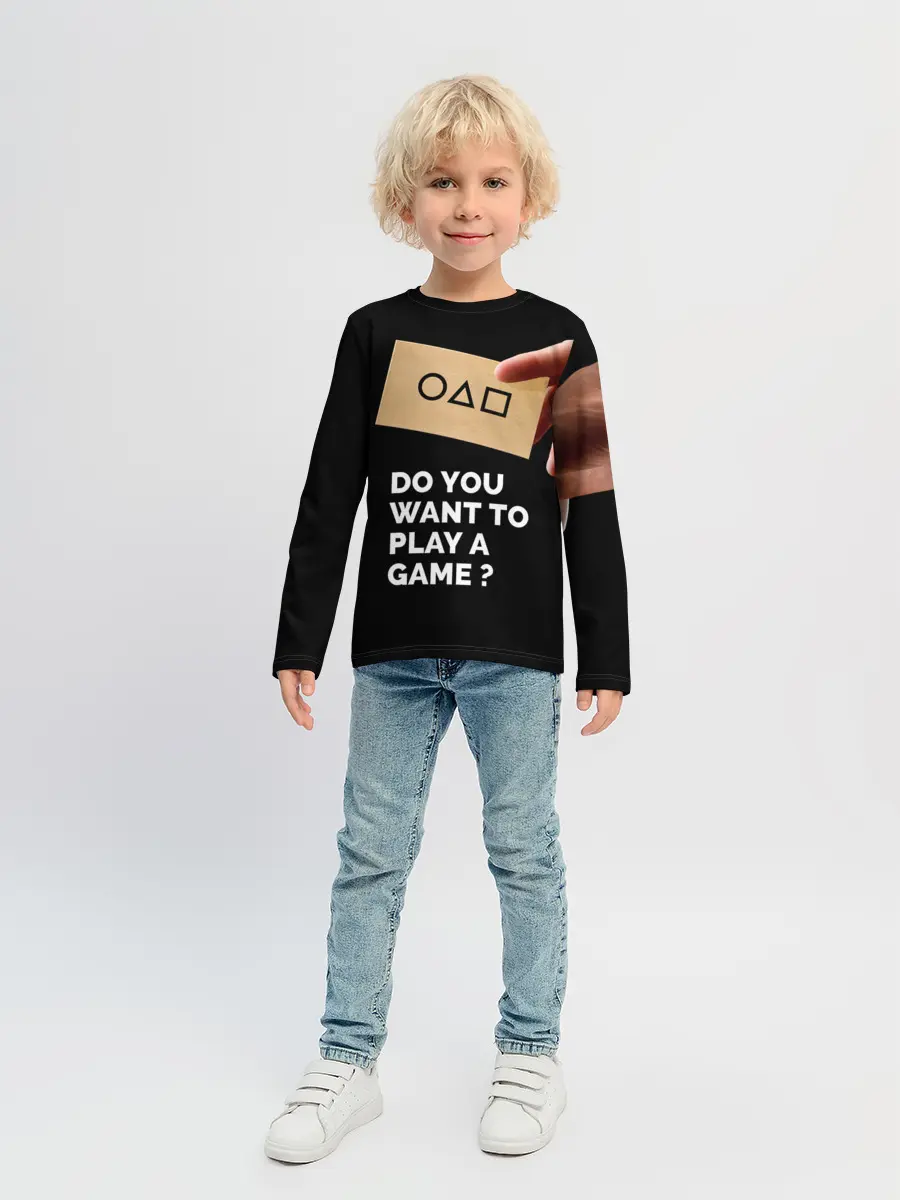 Детский лонгслив / Squid game: Do you want to play a game?