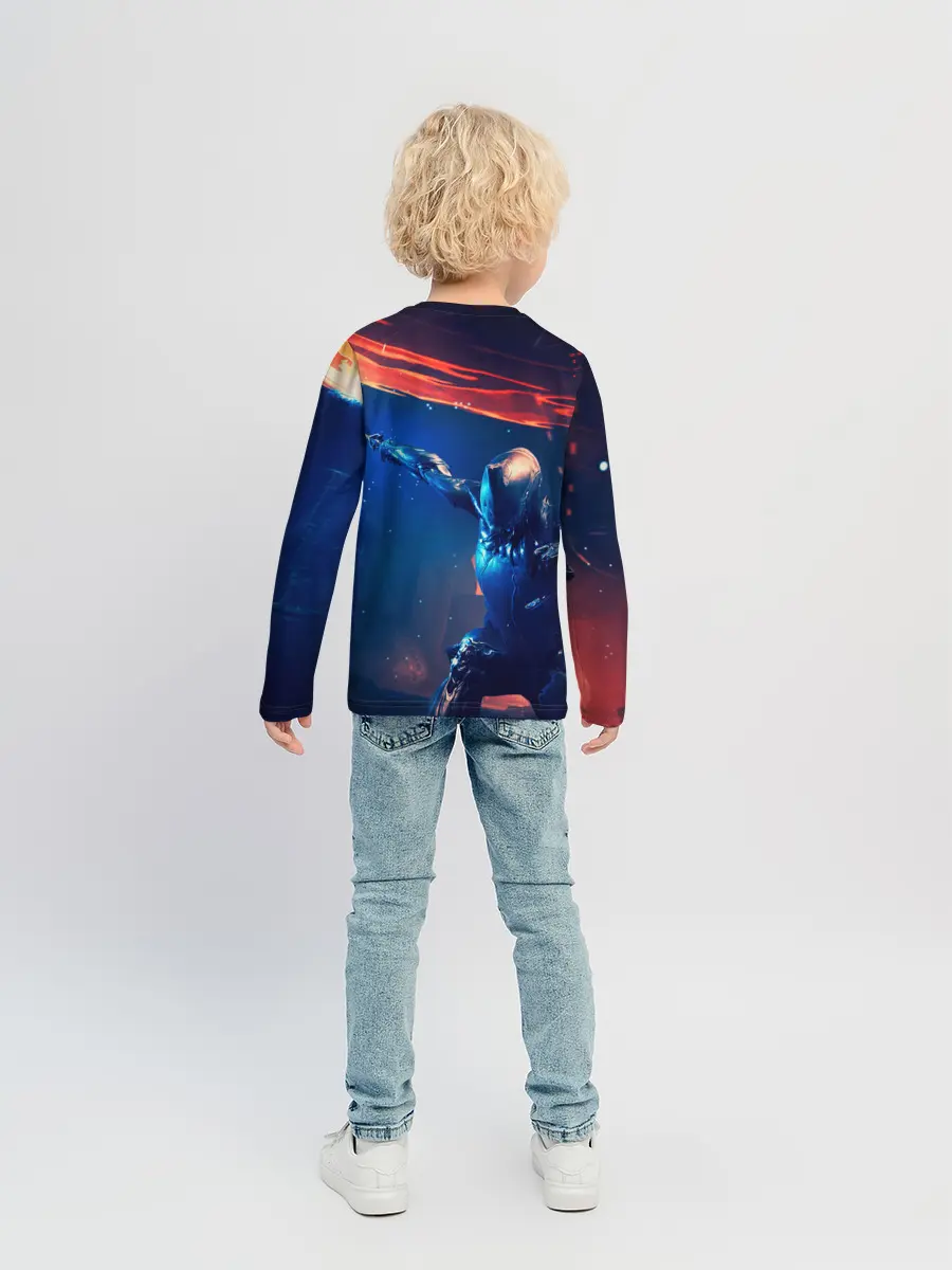 Детский лонгслив / WAFRAME NEON KATANA FIRE