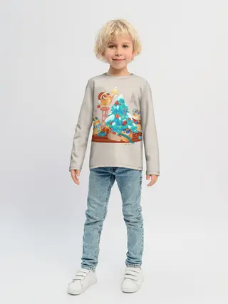 Детский лонгслив / Зверята празднуют новый год