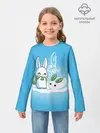 Детский лонгслив / Let it snow. Зайчик и снежок