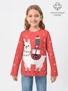 Детский лонгслив / Лама. Новый год