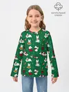 Детский лонгслив / Новогодний паттерн с зайчиками