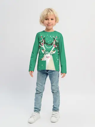 Детский лонгслив / Олень. Новый год