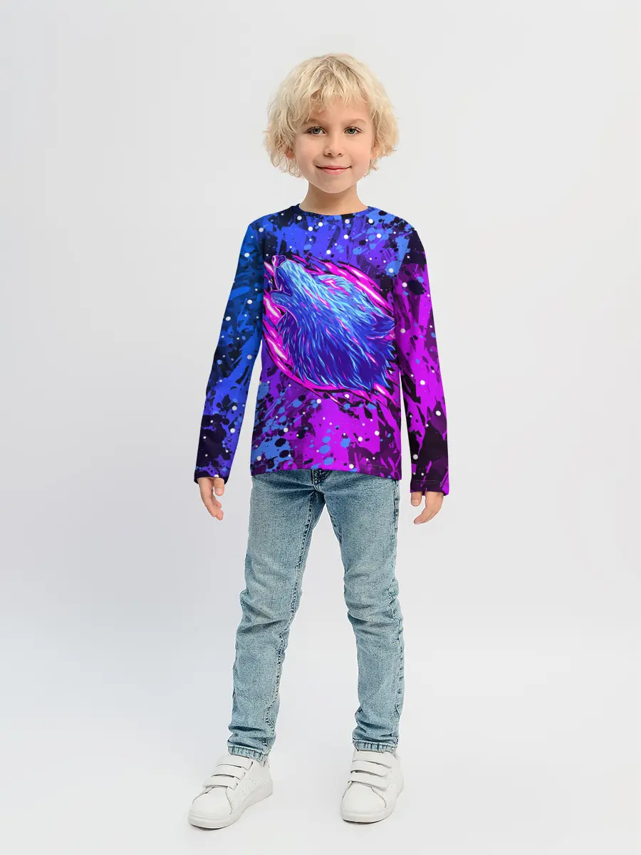 Детский лонгслив / НЕОНОВЫЙ ВОЛК / NEON WOLF