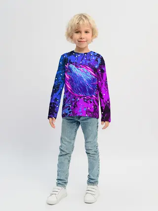 Детский лонгслив / НЕОНОВЫЙ ВОЛК / NEON WOLF