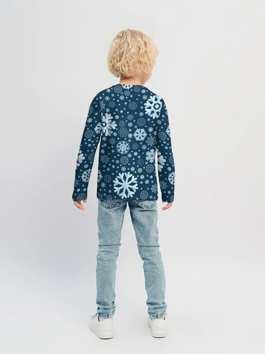 Детский лонгслив / Новогодние снежинки, новый год