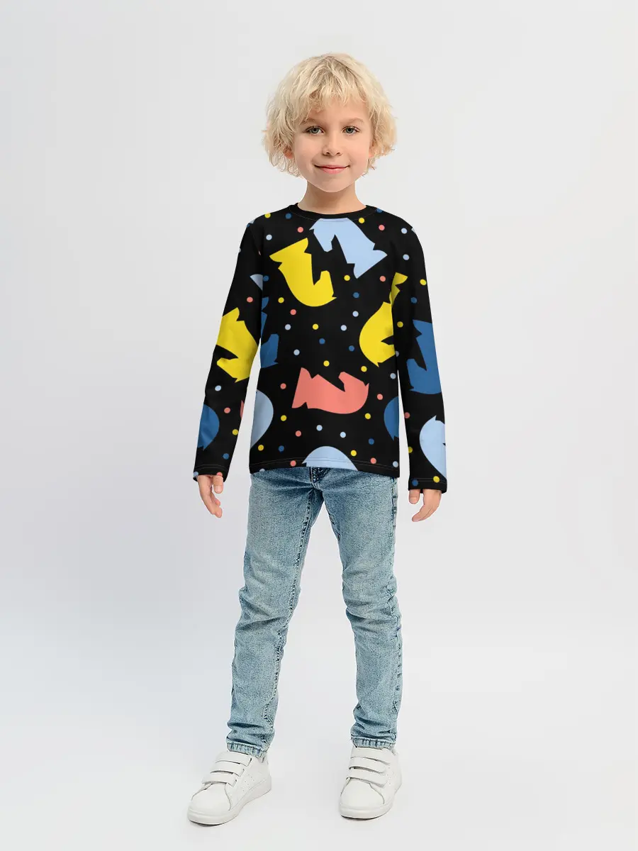 Детский лонгслив / Шахматные фигуры цветные