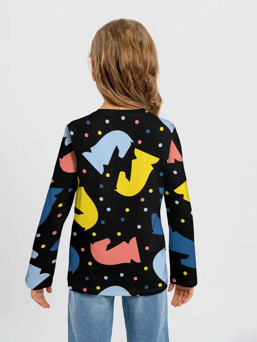 Детский лонгслив / Шахматные фигуры цветные