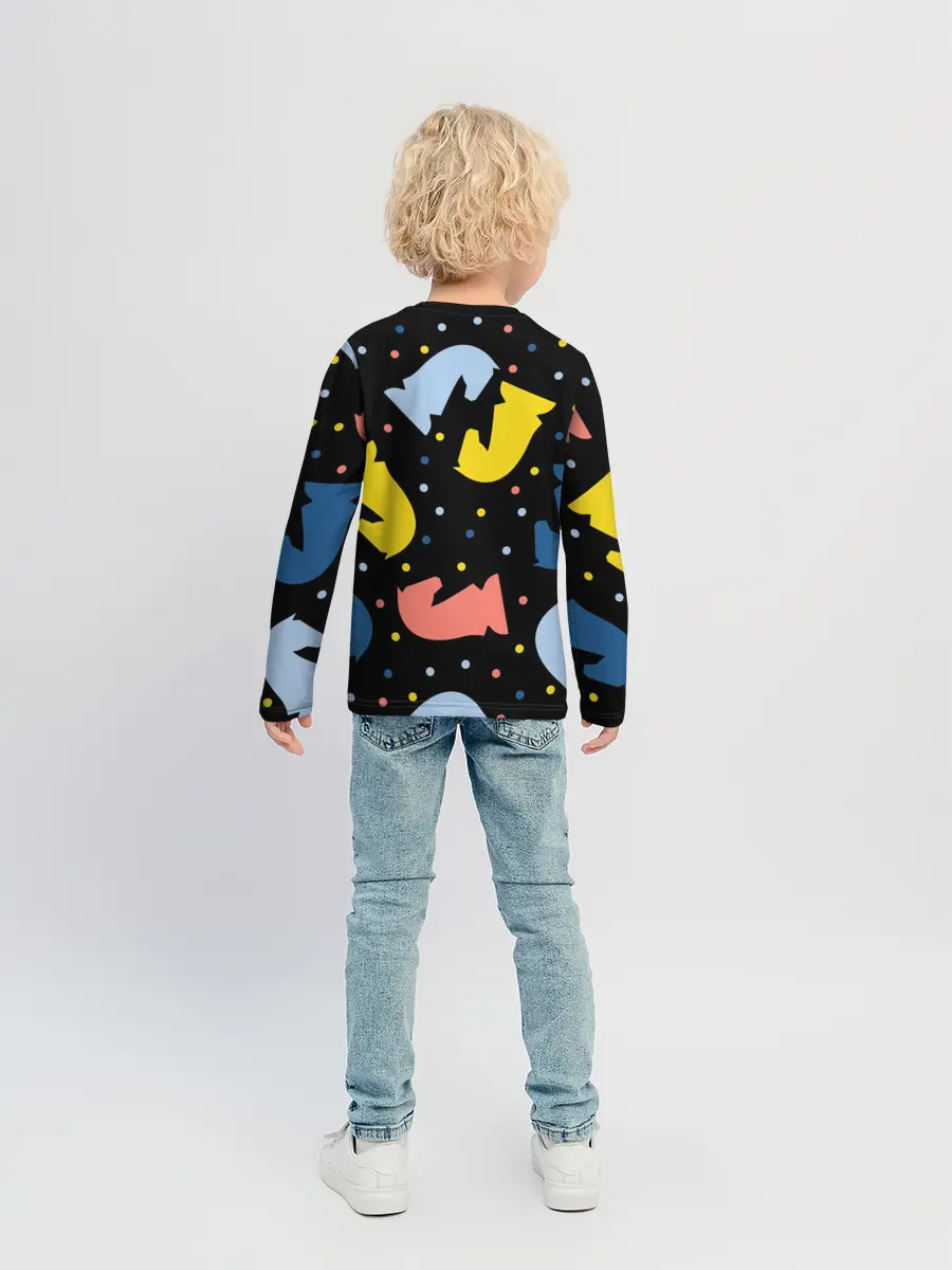 Детский лонгслив / Шахматные фигуры цветные