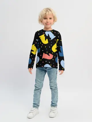 Детский лонгслив / Шахматные фигуры цветные