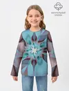 Детский лонгслив / Абстрактный цветок. Голубой.