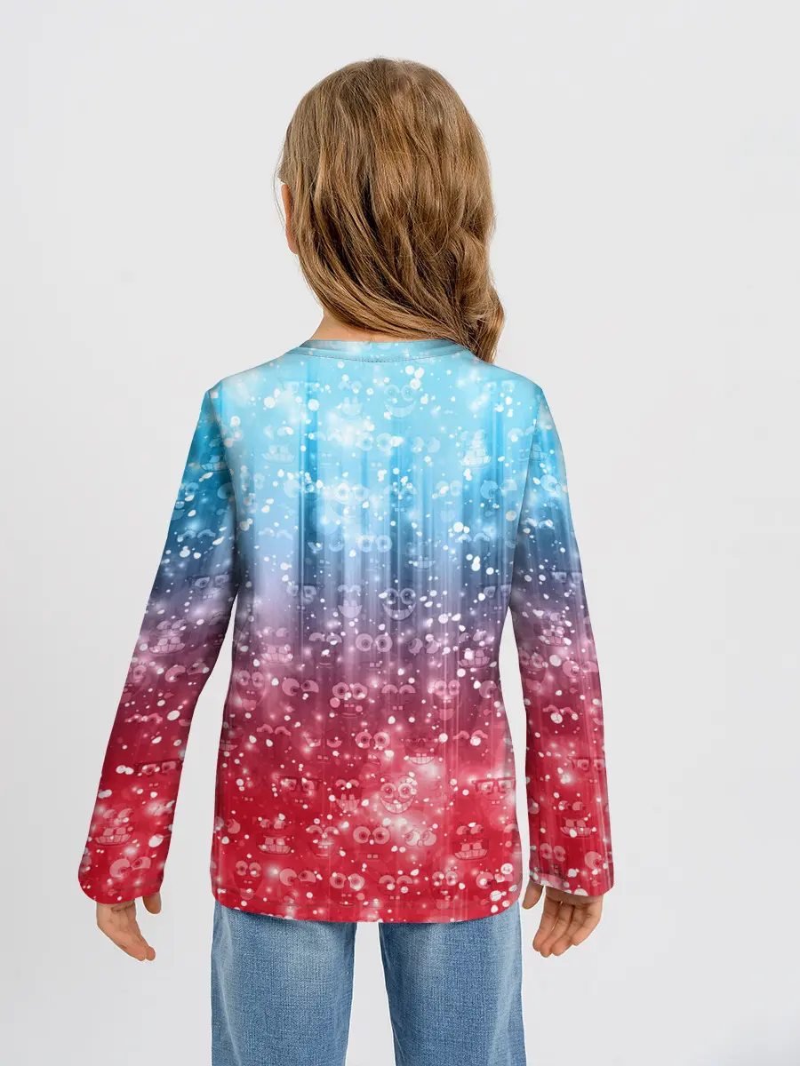 Детский лонгслив / Новогодний Спанч Боб