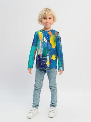 Детский лонгслив / Краской по ткани