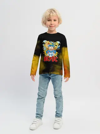 Детский лонгслив / Карикатура Ангус Янг - AC/DC