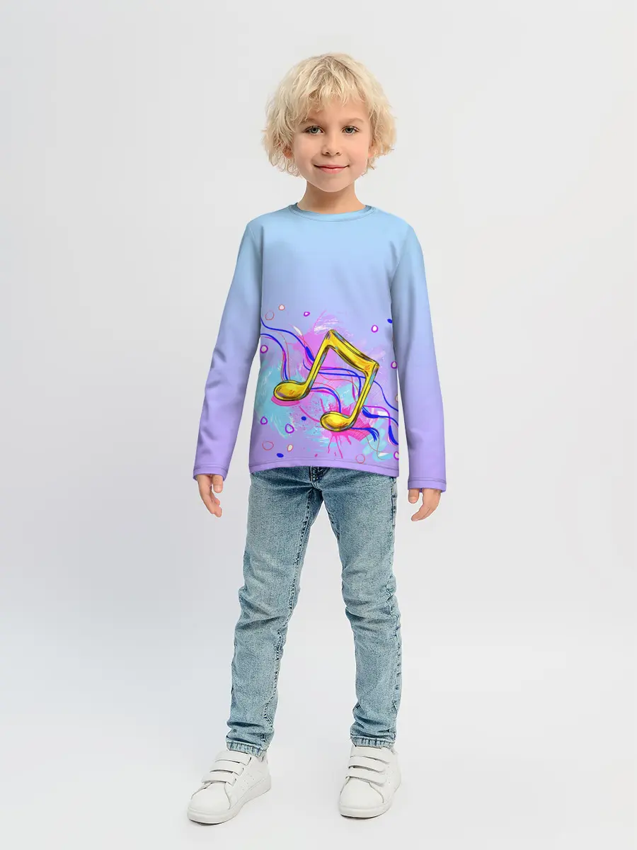 Детский лонгслив / ноты краски музыканту
