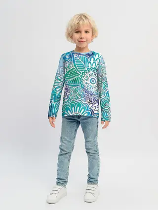 Детский лонгслив / цветочный узор