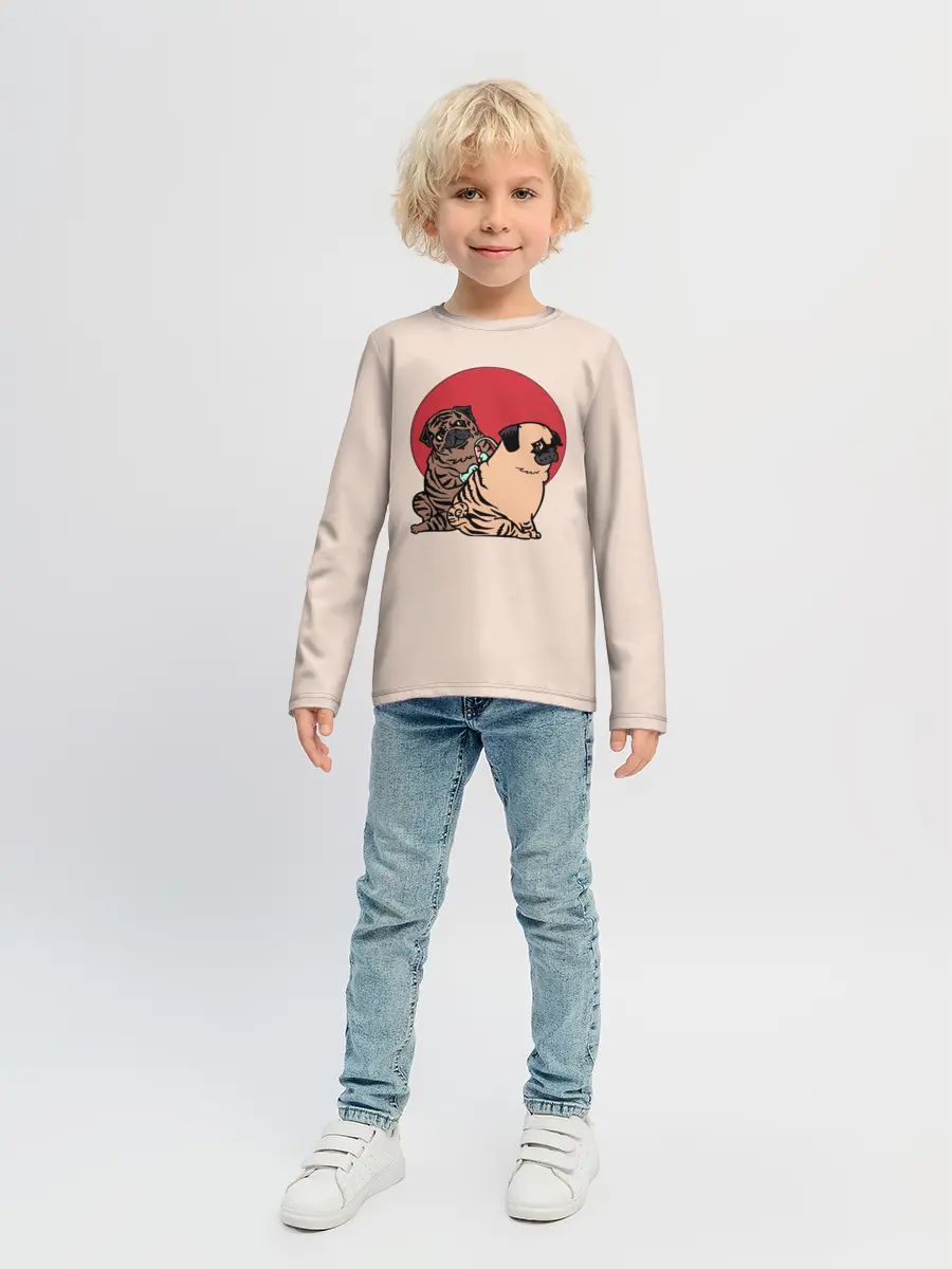 Детский лонгслив / Мопсы | Тату мастер