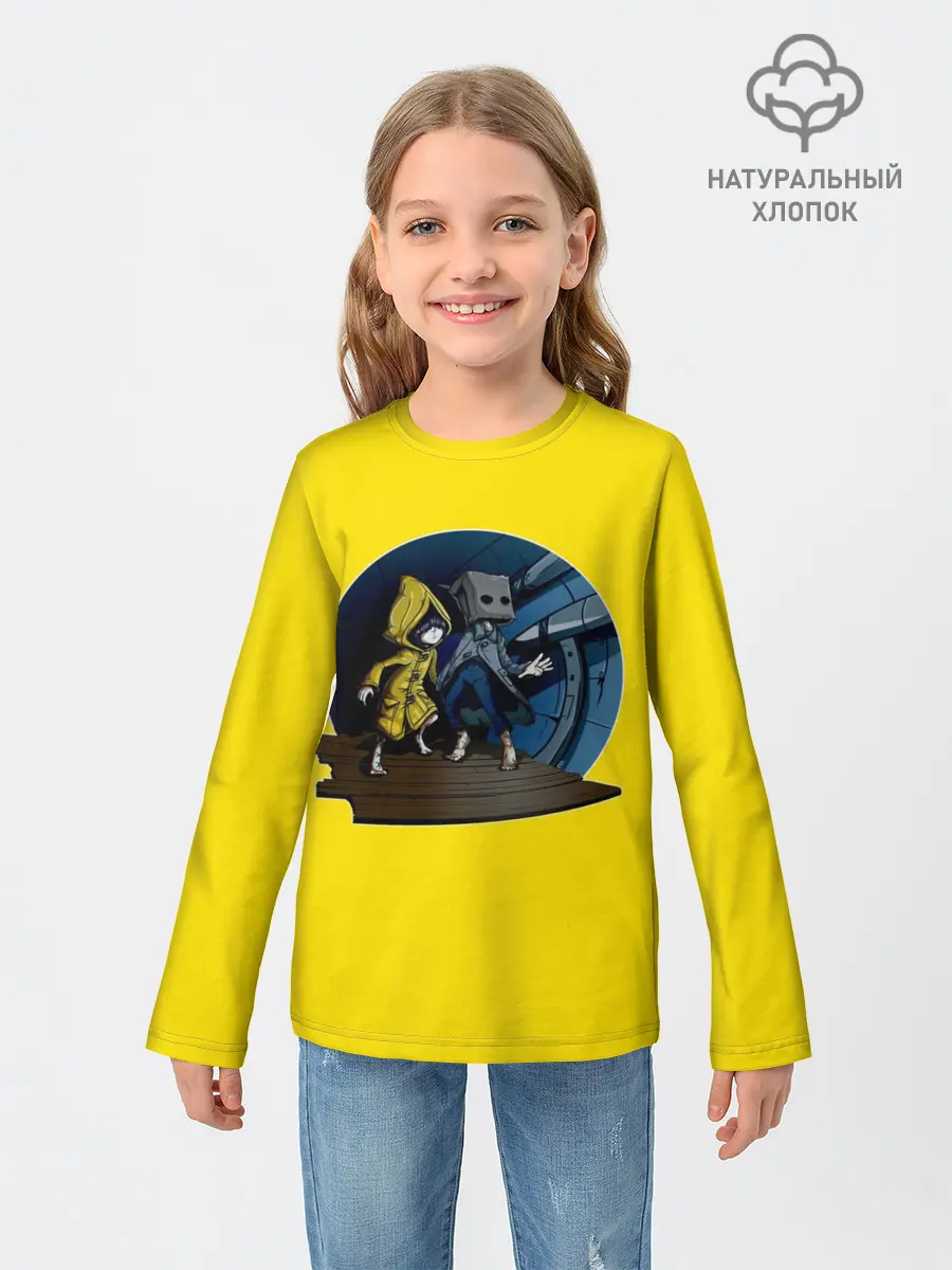 Детский лонгслив / Little nightmares 2 | Yelow