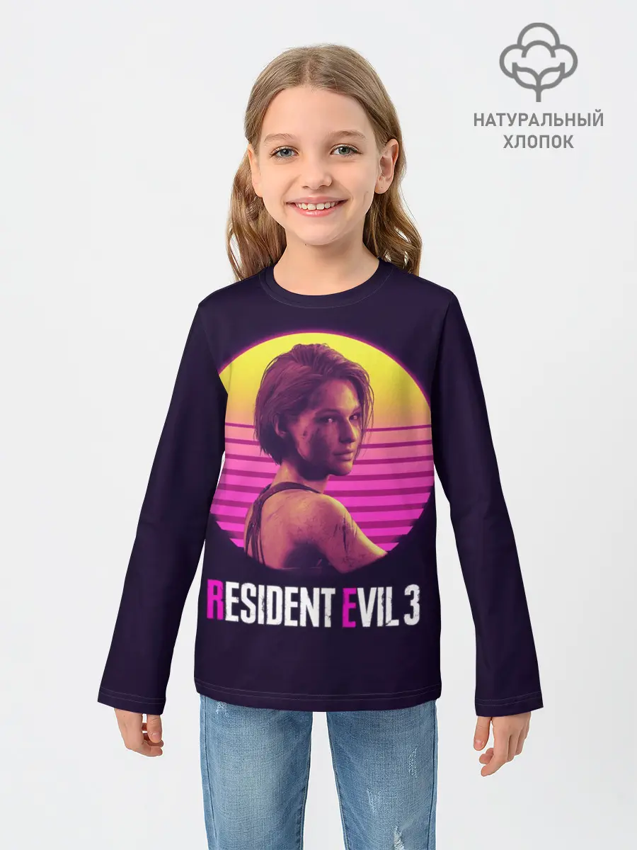 Детский лонгслив / RE3 | Jill неон