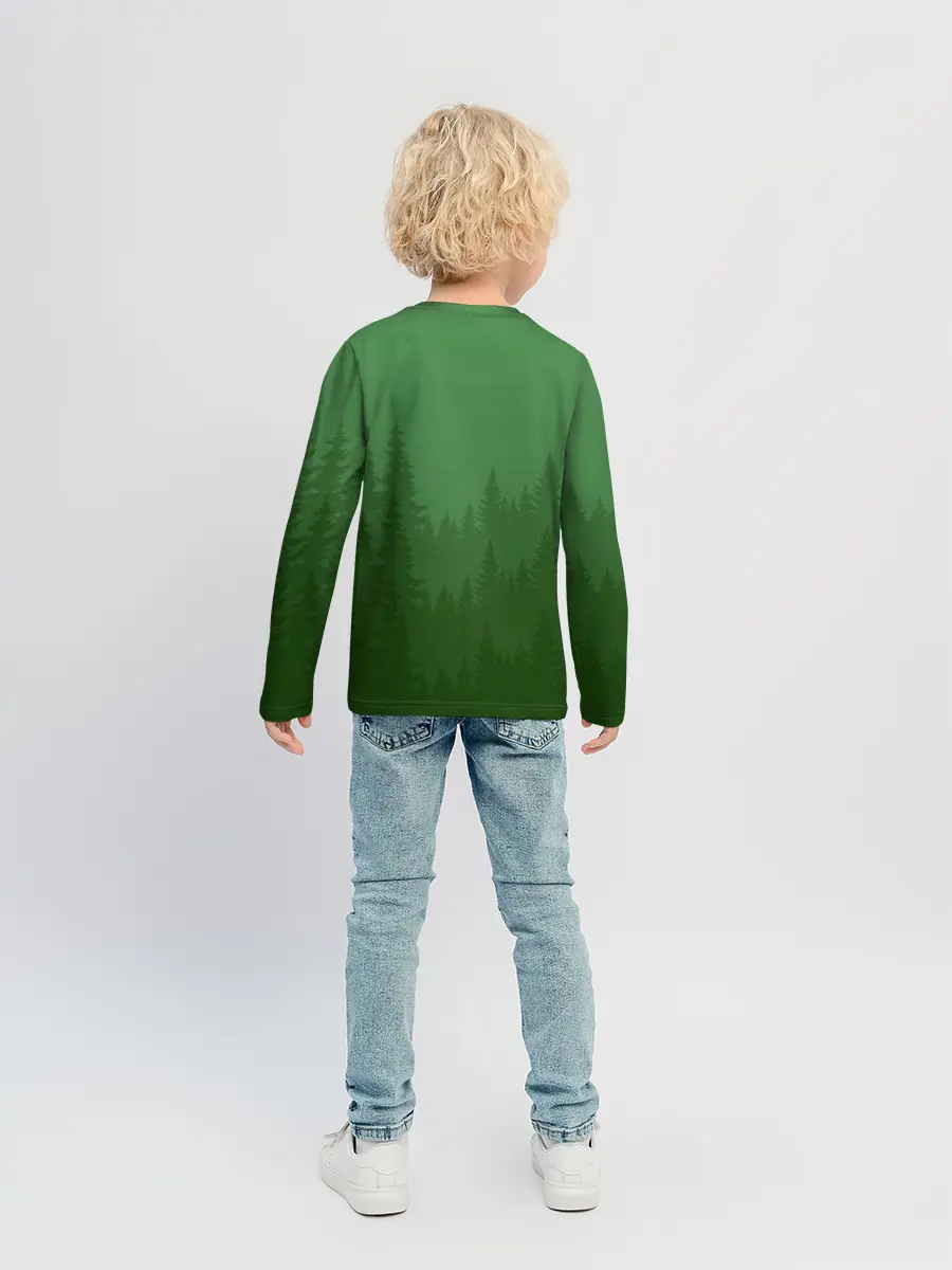 Детский лонгслив / Зеленый Лес