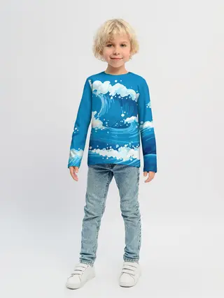 Детский лонгслив / Волны