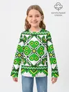 Детский лонгслив / Славянский Узор Зеленый