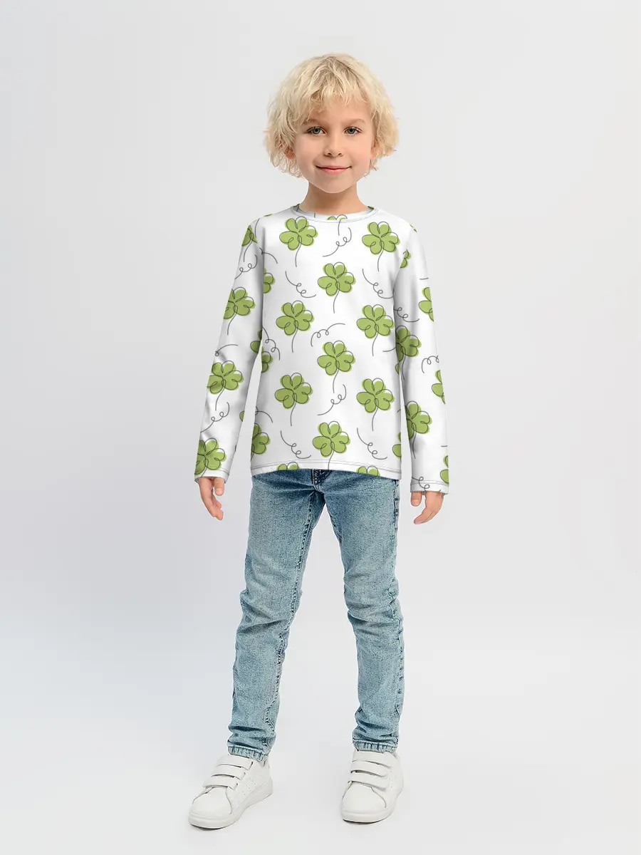 Детский лонгслив / Клевер на День святого Патрика