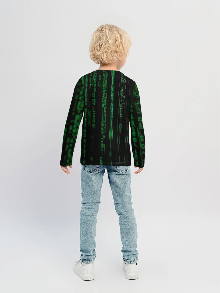 Детский лонгслив / Матрица букв и чисел