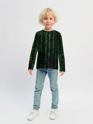 Детский лонгслив / Матрица букв и чисел