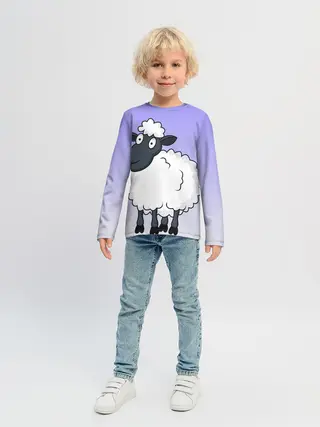 Детский лонгслив / Нарисованный милый барашек