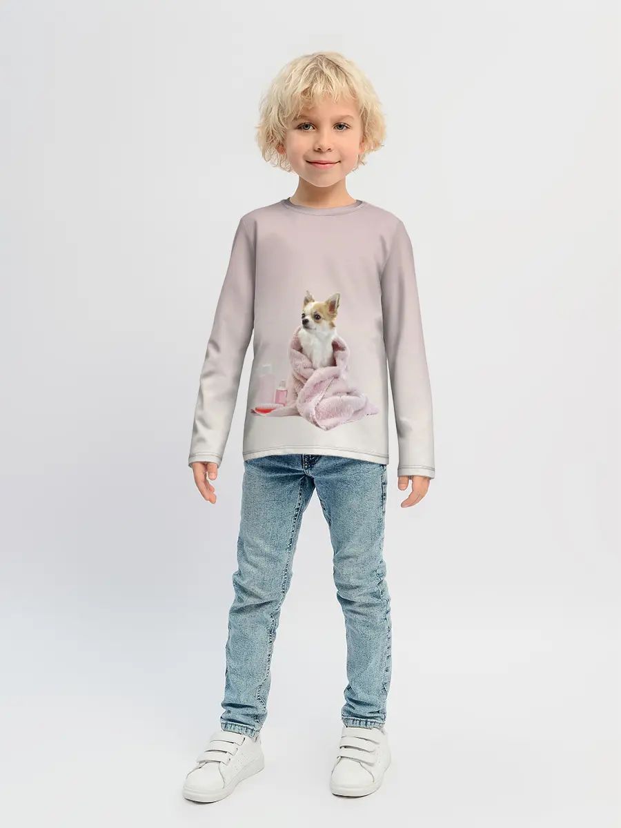 Детский лонгслив / собачка полотенце процедуры