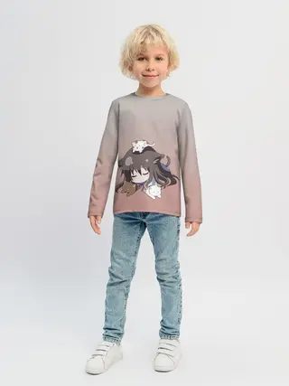 Детский лонгслив / малышка спит ушки котики