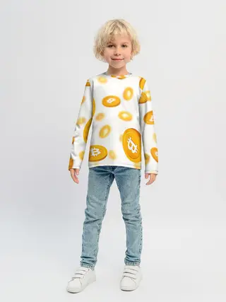 Детский лонгслив / BITCOIN КРИПТОВАЛЮТА | CRYPTOCURRENCIES