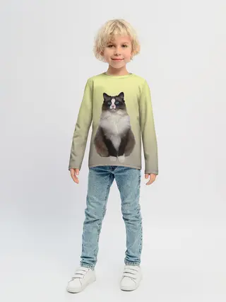 Детский лонгслив / персидская пушистая кошка