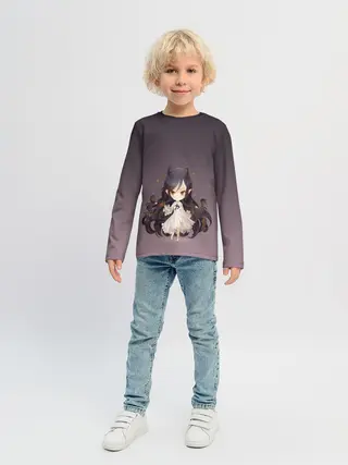 Детский лонгслив / демоница волосы змеи милашка