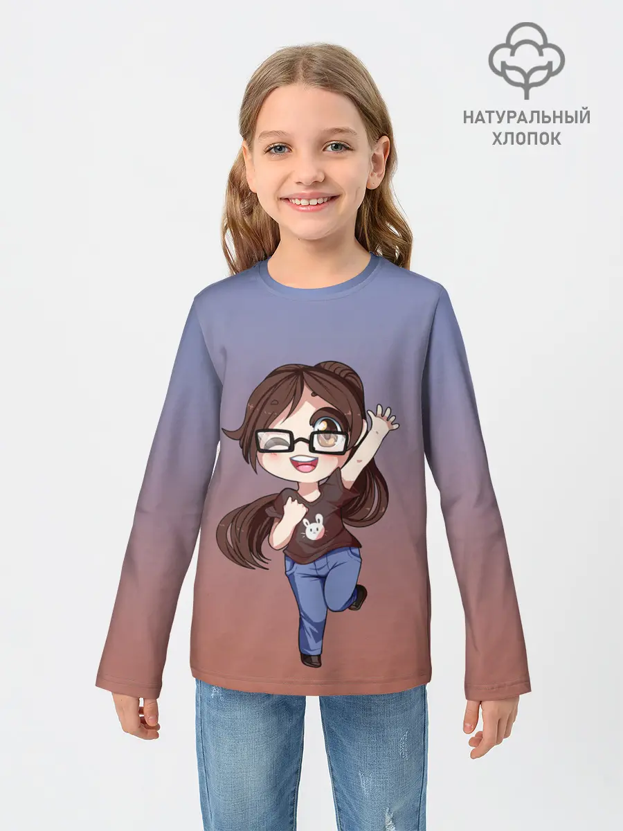 Детский лонгслив / обычная девочка фрилансер