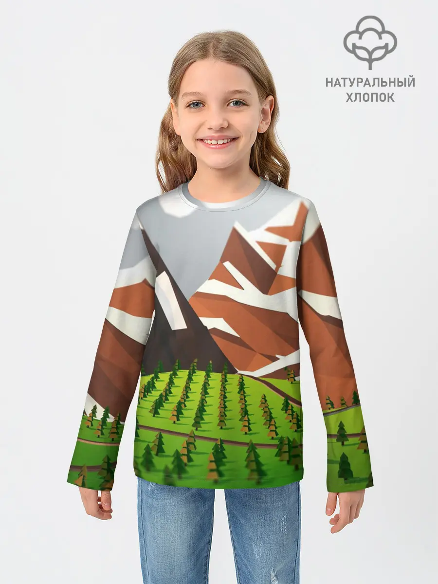 Детский лонгслив / Горы