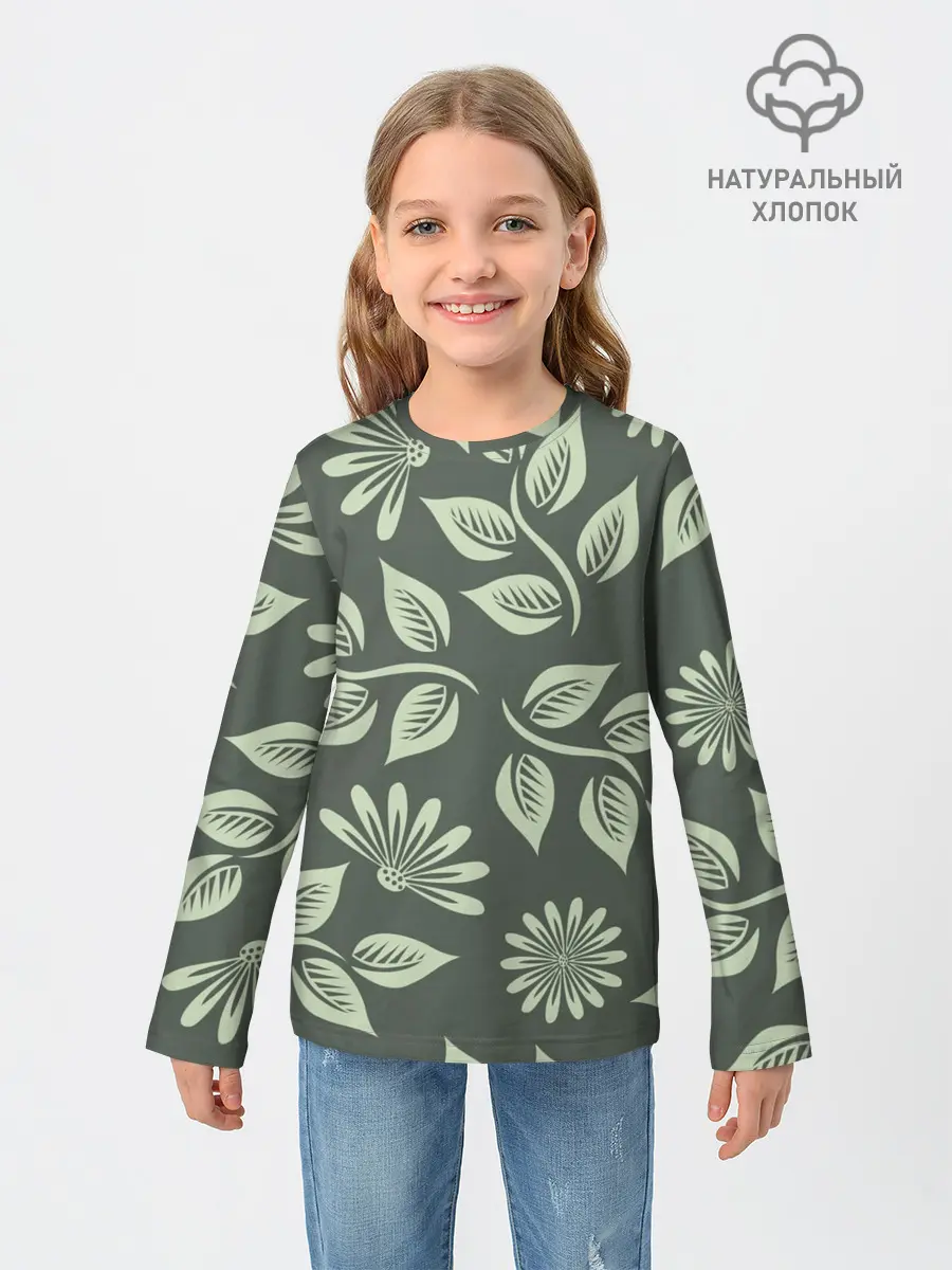 Детский лонгслив / Цветы
