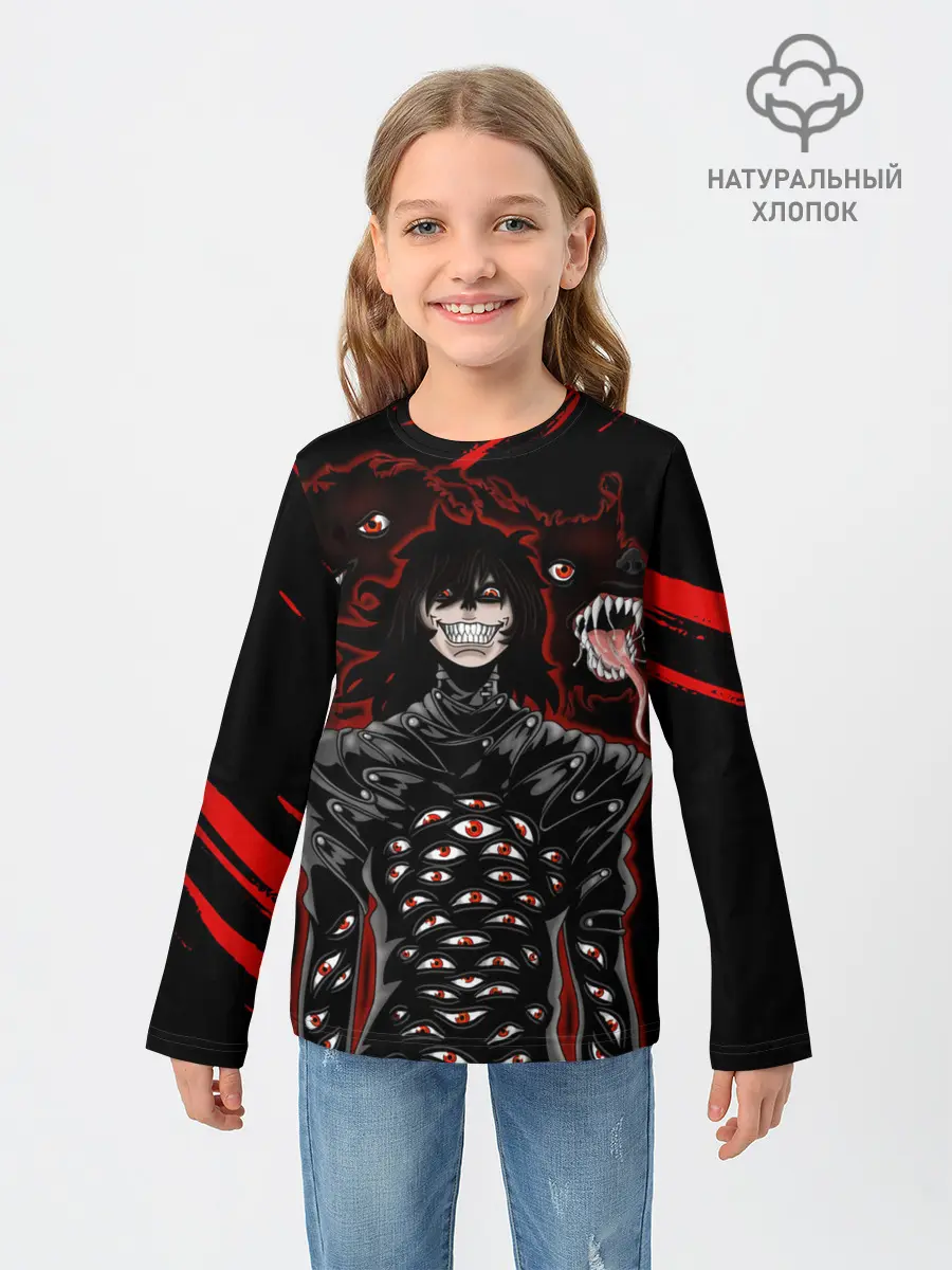 Детский лонгслив / Юмико Такаги в черном Hellsing