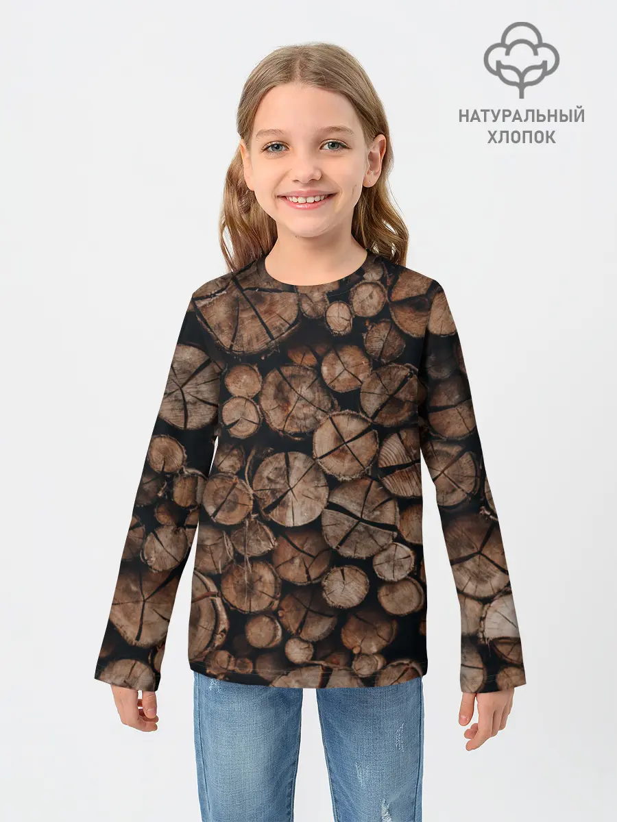 Детский лонгслив / Бревна