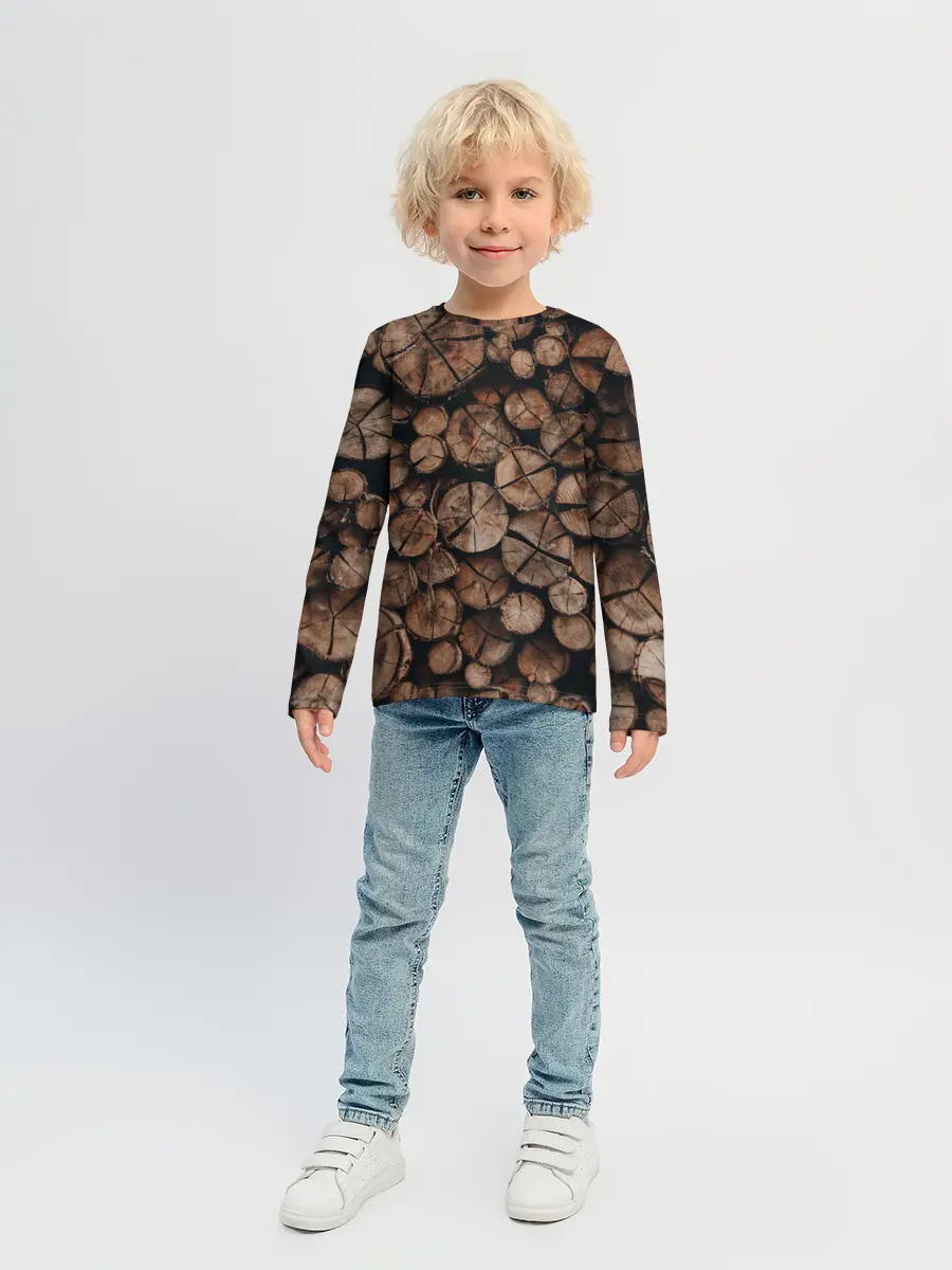 Детский лонгслив / Бревна