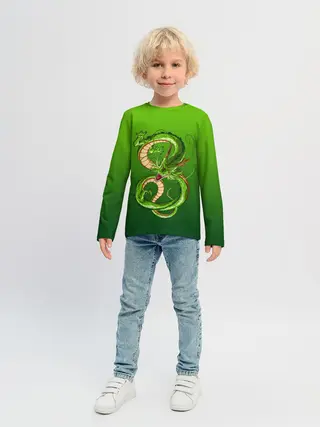 Детский лонгслив / земляной анимешный дракон