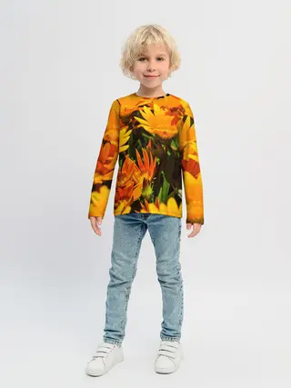 Детский лонгслив / Желтый цвет весны