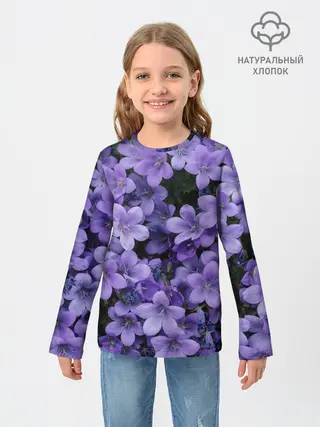 Детский лонгслив / Фиолетовый цвет весны